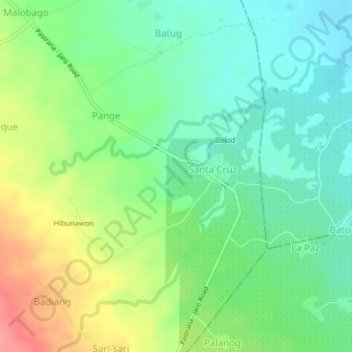 Mapa topográfico Iphag, altitude, relevo