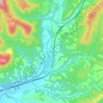 Mapa topográfico Horta d'Avinyó, altitude, relevo