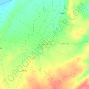 Mapa topográfico Gotarrendura, altitude, relevo