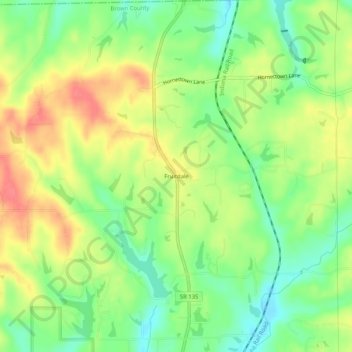 Mapa topográfico Fruitdale, altitude, relevo
