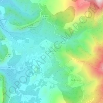 Mapa topográfico Patrimonio, altitude, relevo