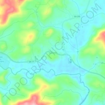 Mapa topográfico Sautee, altitude, relevo