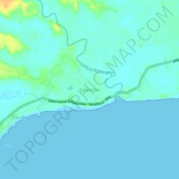 Mapa topográfico Salemba, altitude, relevo
