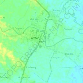 Mapa topográfico Lapar, altitude, relevo