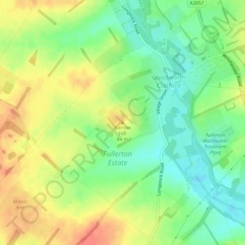 Mapa topográfico Barrow Hill, altitude, relevo