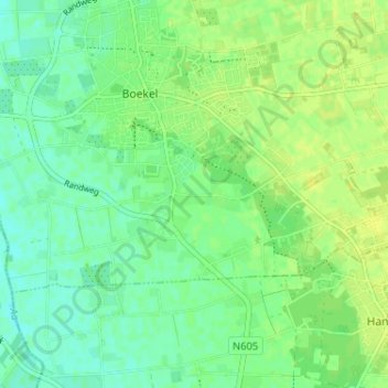 Mapa topográfico Peelstraat, altitude, relevo