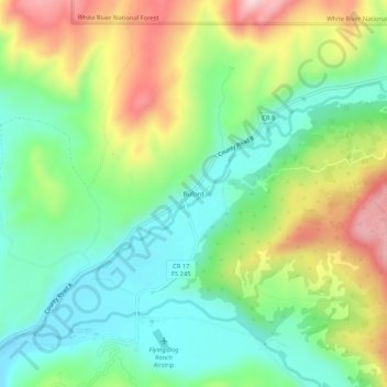Mapa topográfico Buford, altitude, relevo