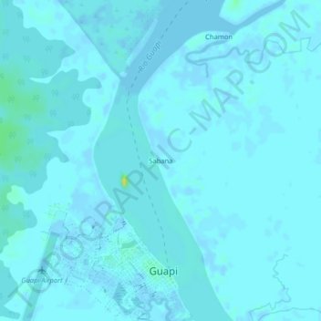 Mapa topográfico Sabana, altitude, relevo