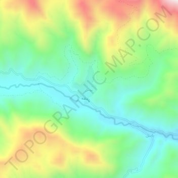 Mapa topográfico یوش, altitude, relevo
