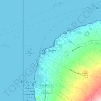 Mapa topográfico Madalena, altitude, relevo