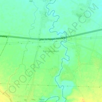 Mapa topográfico Kendayakan, altitude, relevo