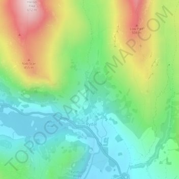 Mapa topográfico High Fall, altitude, relevo