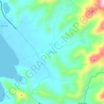 Mapa topográfico Talisay, altitude, relevo