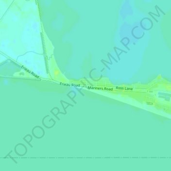 Mapa topográfico Erieau, altitude, relevo