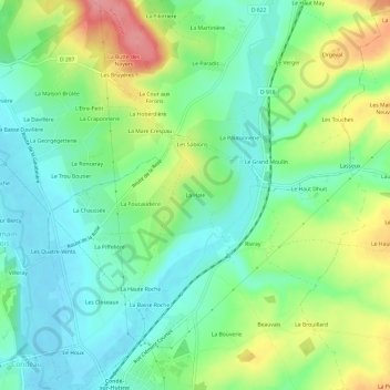 Mapa topográfico La Haie, altitude, relevo
