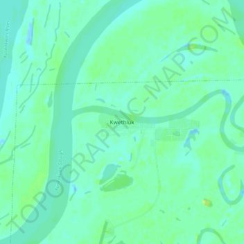 Mapa topográfico Kwethluk, altitude, relevo
