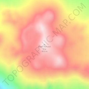 Mapa topográfico Mont Richard-Foy, altitude, relevo