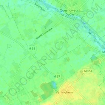 Mapa topográfico L'Amidonnerie, altitude, relevo