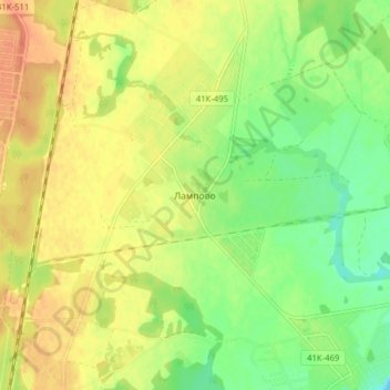 Mapa topográfico Лампово, altitude, relevo