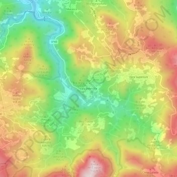 Mapa topográfico Vara Inferiore, altitude, relevo