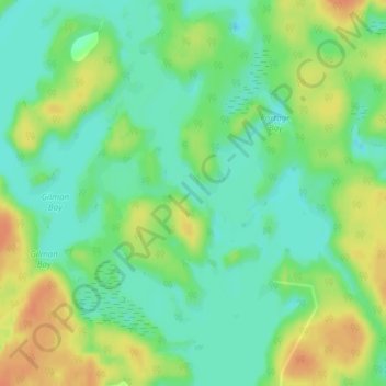 Mapa topográfico Moon River, altitude, relevo