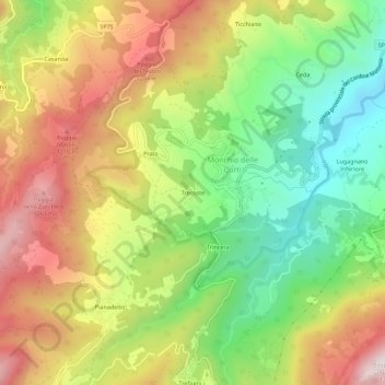 Mapa topográfico Trecoste, altitude, relevo