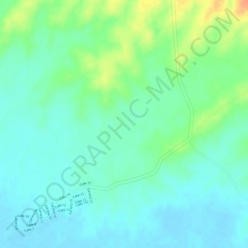 Mapa topográfico La Gloria, altitude, relevo