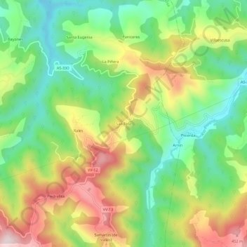 Mapa topográfico San Feliz, altitude, relevo