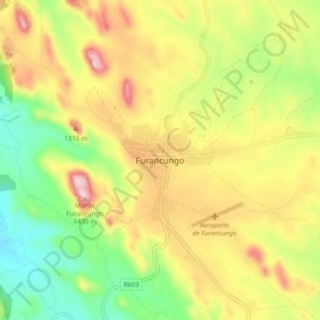 Mapa topográfico Furancungo, altitude, relevo