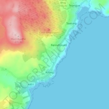 Mapa topográfico Kilmore, altitude, relevo