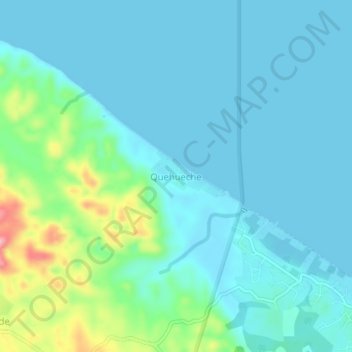 Mapa topográfico Quehueche, altitude, relevo