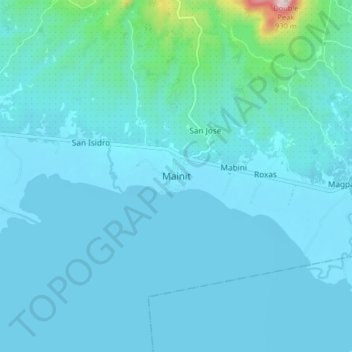 Mapa topográfico Mainit, altitude, relevo