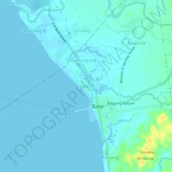 Mapa topográfico Dolho, altitude, relevo