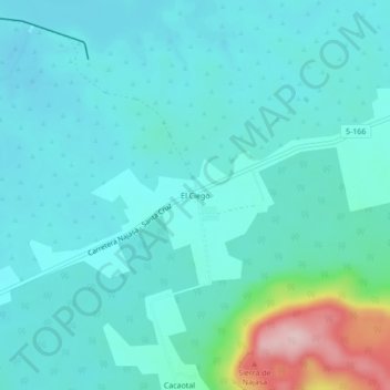 Mapa topográfico El Ciego, altitude, relevo