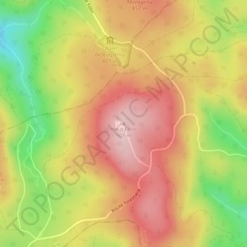 Mapa topográfico Haut Folin, altitude, relevo