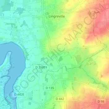 Mapa topográfico Hameau Labour, altitude, relevo