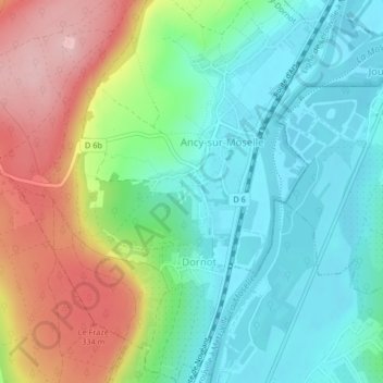 Mapa topográfico Herbier, altitude, relevo