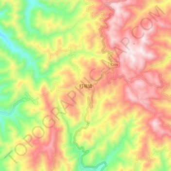 Mapa topográfico 打易镇, altitude, relevo