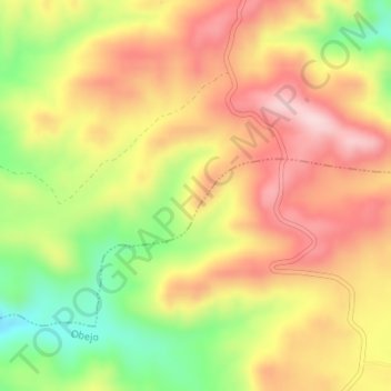 Mapa topográfico El Zauzal, altitude, relevo