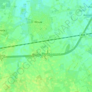 Mapa topográfico Oostlaar, altitude, relevo