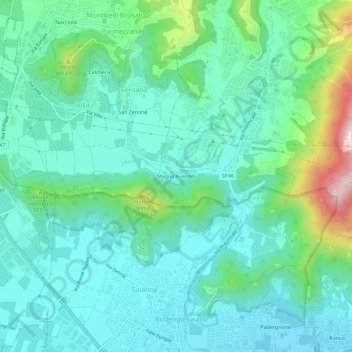 Mapa topográfico Maglio Averoldi, altitude, relevo