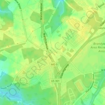 Mapa topográfico TB, altitude, relevo