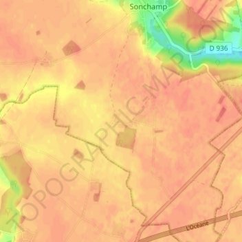 Mapa topográfico Chatonville, altitude, relevo