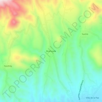 Mapa topográfico Boxhuada, altitude, relevo