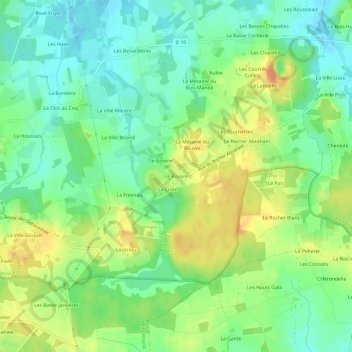 Mapa topográfico Le Rouvre, altitude, relevo
