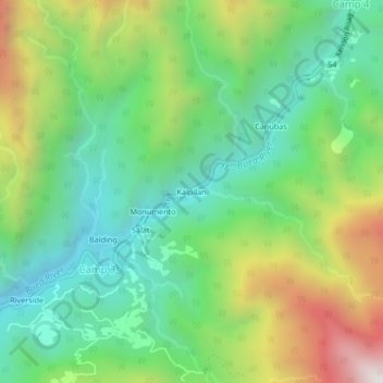 Mapa topográfico Kaipilan, altitude, relevo