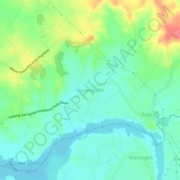 Mapa topográfico Maronquillo, altitude, relevo