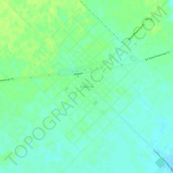Mapa topográfico Oriente, altitude, relevo