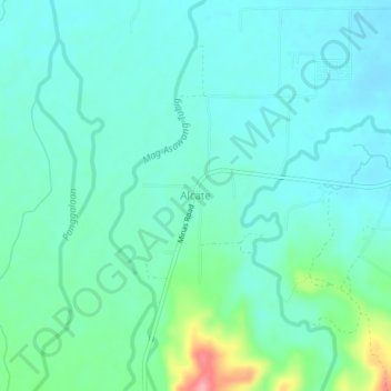 Mapa topográfico Alcate, altitude, relevo