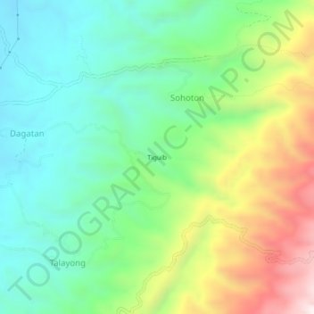 Mapa topográfico Tiguib, altitude, relevo